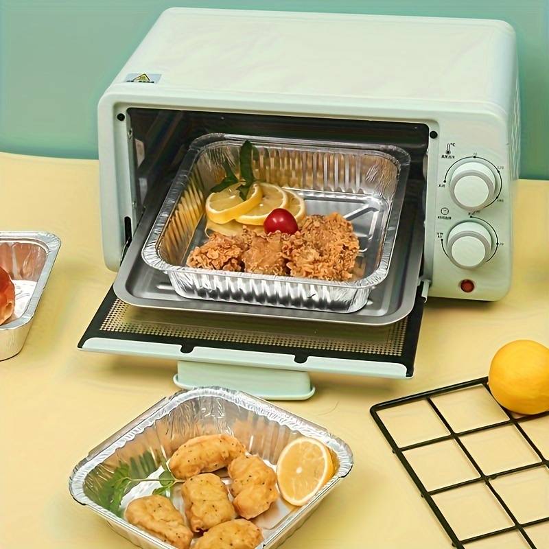Set Of 10 Aluminum Foil Plates, Disposable Aluminum Frying Container, Kitchen Oil Absorbing Paper Container, Multipurpose Tin Foil Pad Set Of 10 Aluminum Foil Plates, Disposable Aluminum Frying Container, Kitchen Oil Absorbing Paper Container, Multipurpose Tin Foil Pad